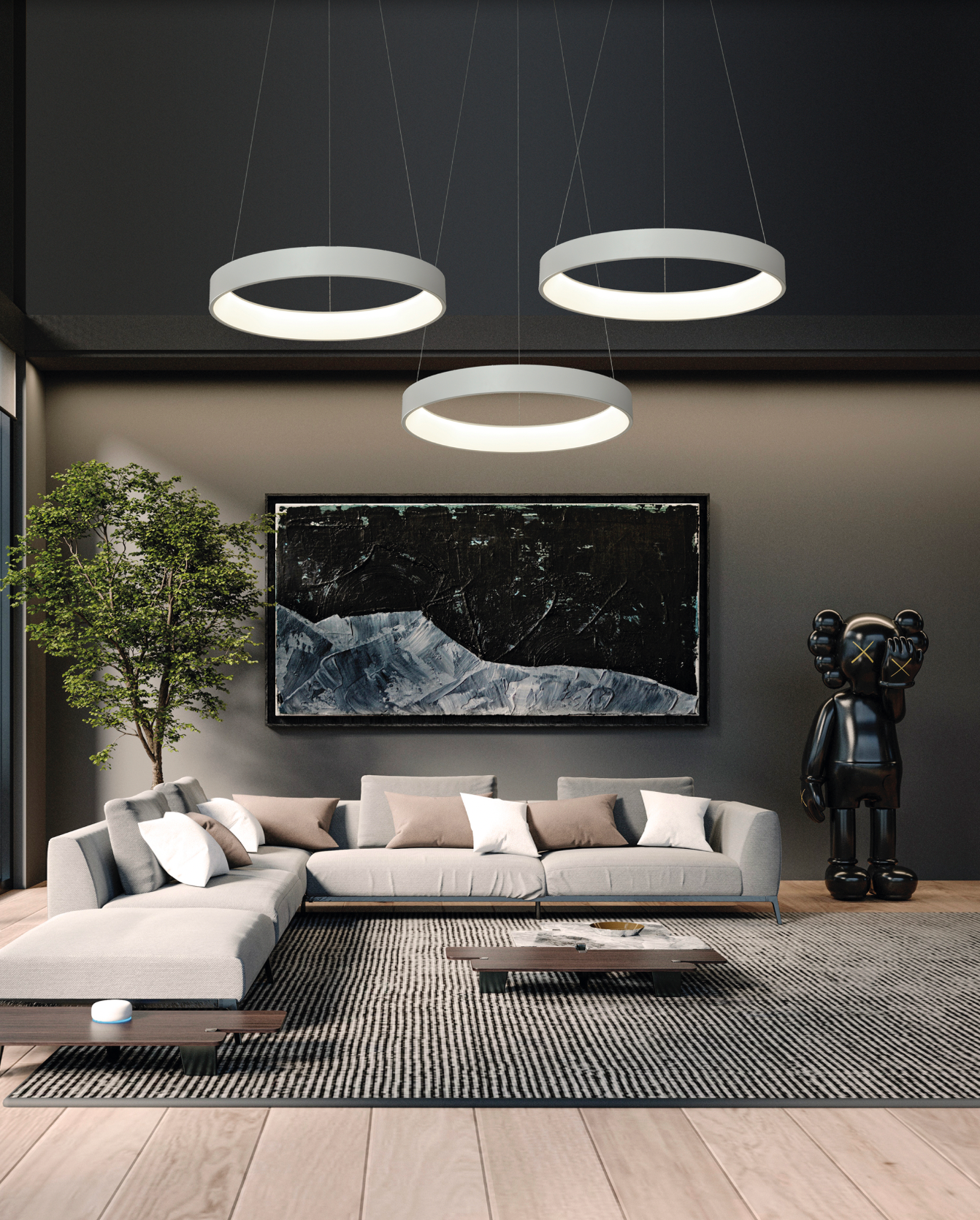 Suspension Dilga, entre légèreté et chaleur. Sa lumière douce crée une ambiance conviviale et apaisante, idéale pour les repas ou les moments de détente. Son design suspendu structure l’espace avec élégance, apportant équilibre et raffinement à votre intérieur.